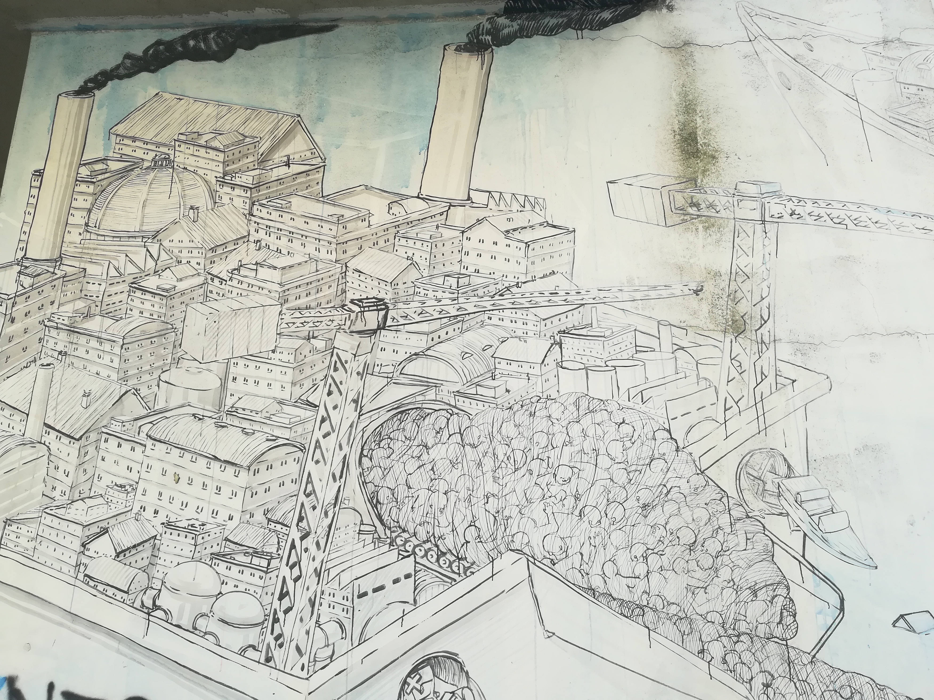 Blu - Street art - Messina - Teatro Pinelli - Messina - Casa del Portuale