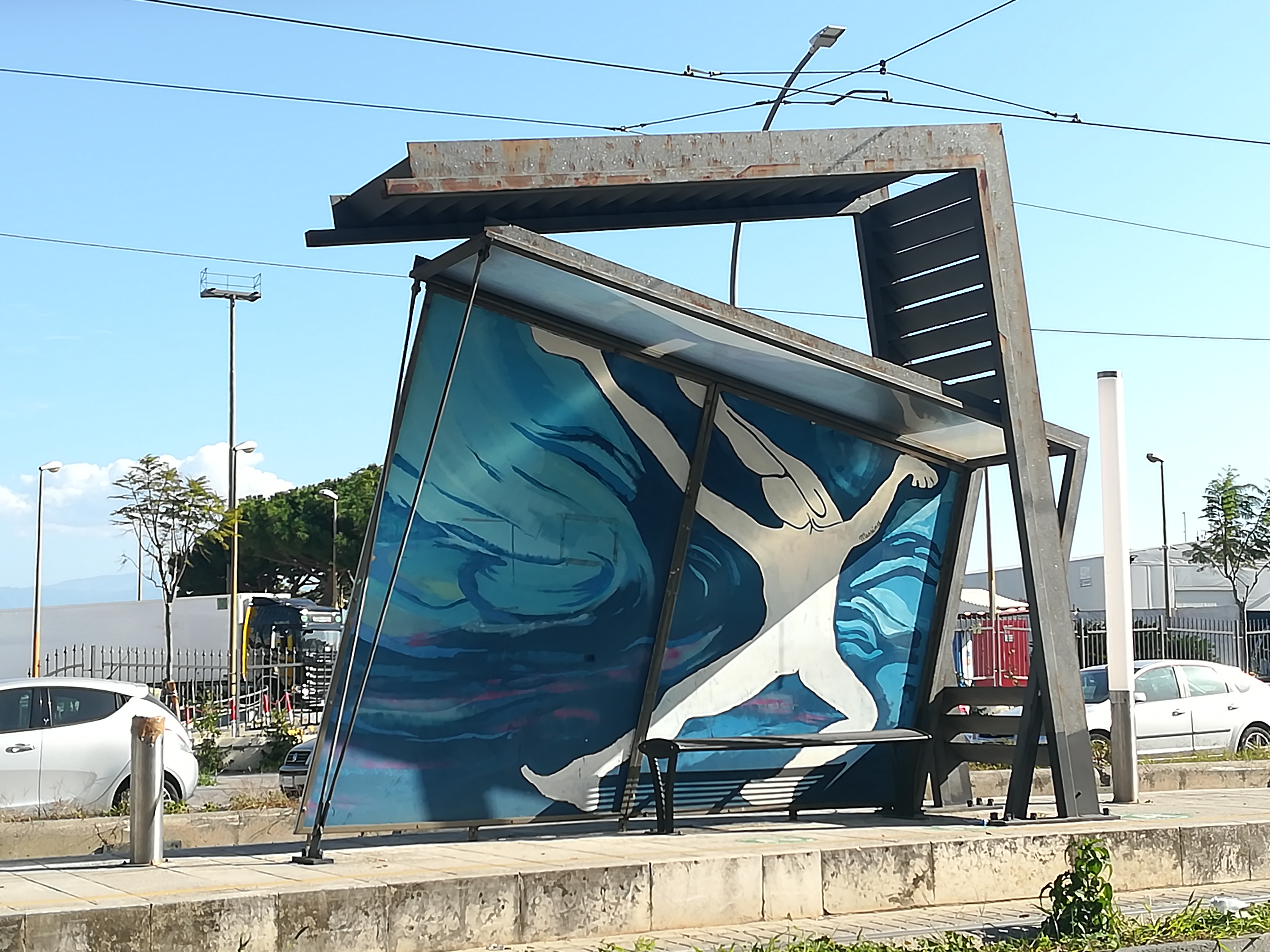 Viale della Libertà - Pensilina tram - Distrart - Messina
