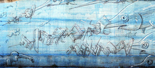 Blu - Street art - Messina - Teatro Pinelli - Messina - Casa del Portuale - foto da web