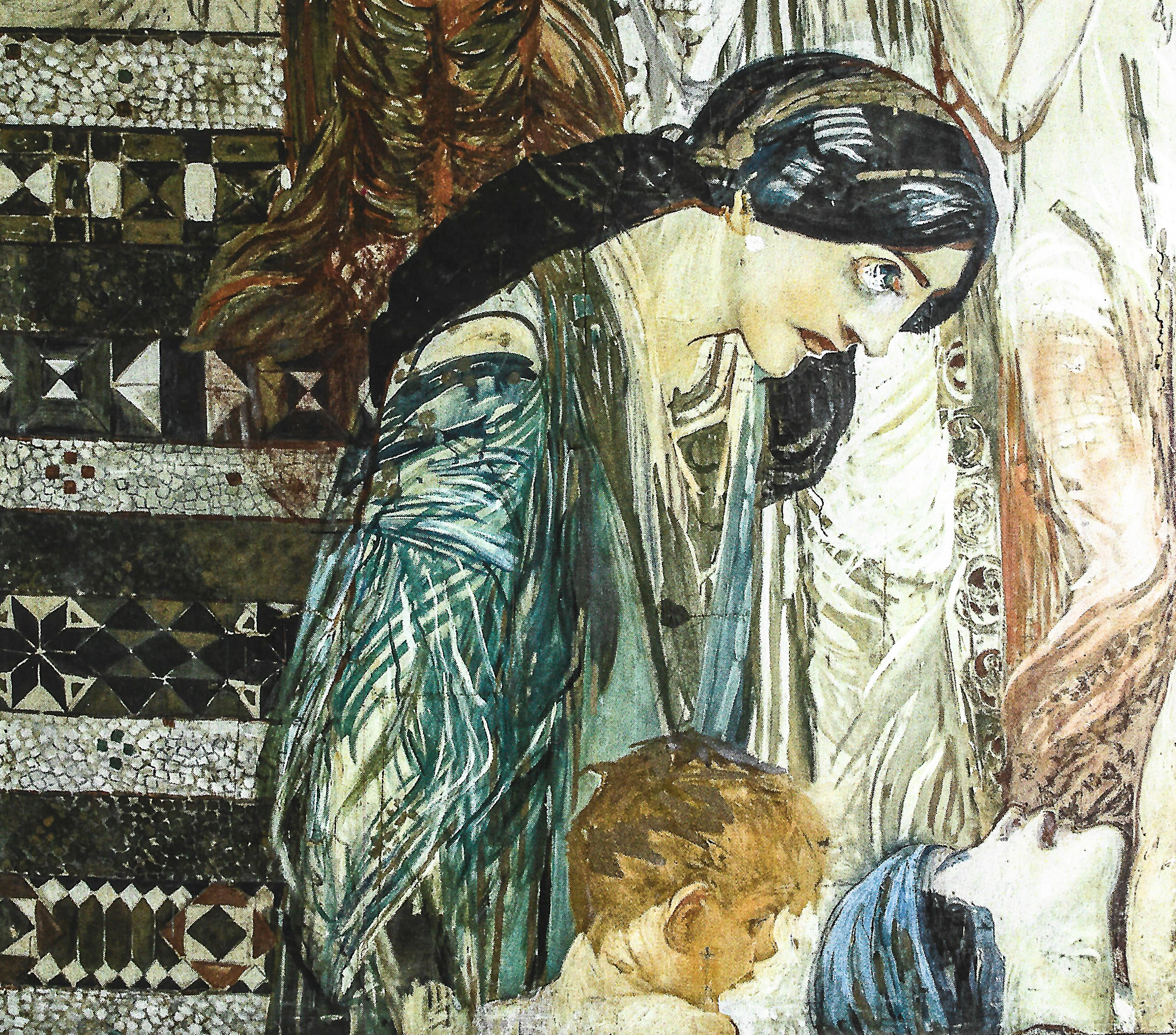 Sartorio Giulio Aristide Bozzetto Mosaici Duomo Messina Dettaglio Controfacciata